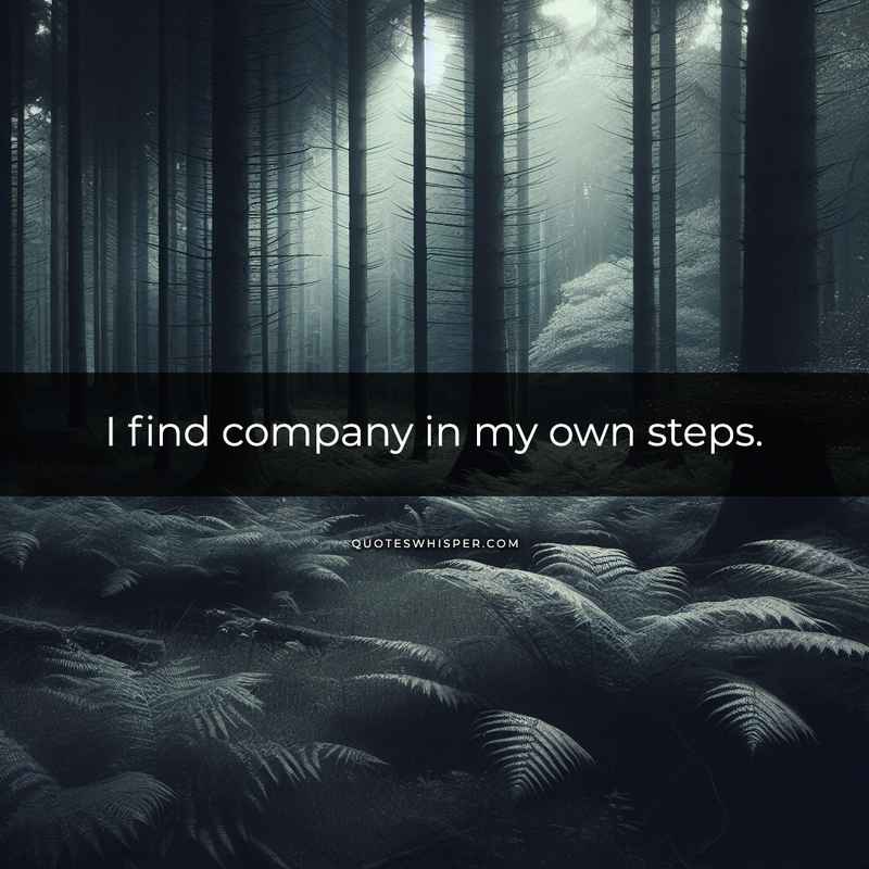 I find company in my own steps.