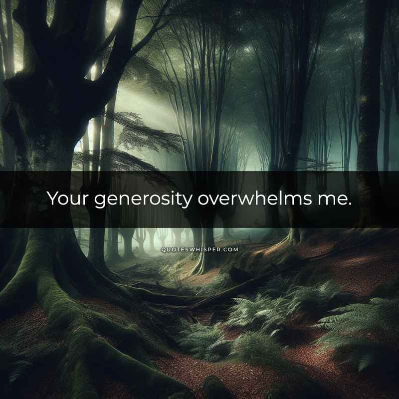 Your generosity overwhelms me.
