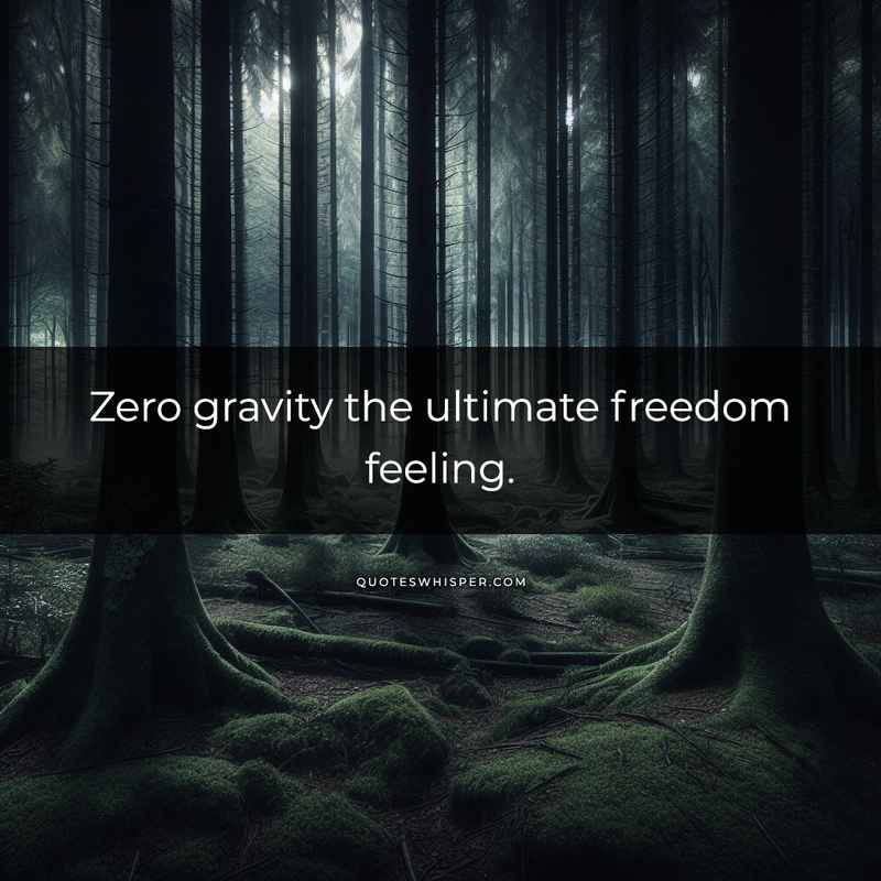 Zero gravity the ultimate freedom feeling.