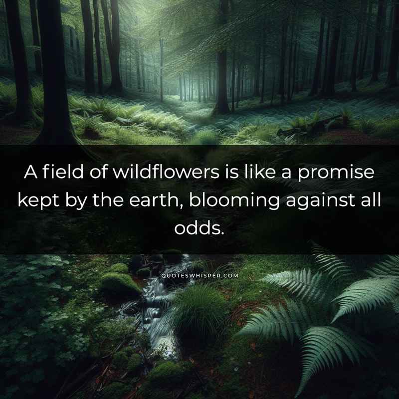 A field of wildflowers is like a promise kept by the earth, blooming against all odds.