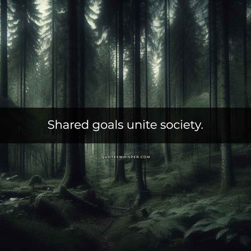 Shared goals unite society.