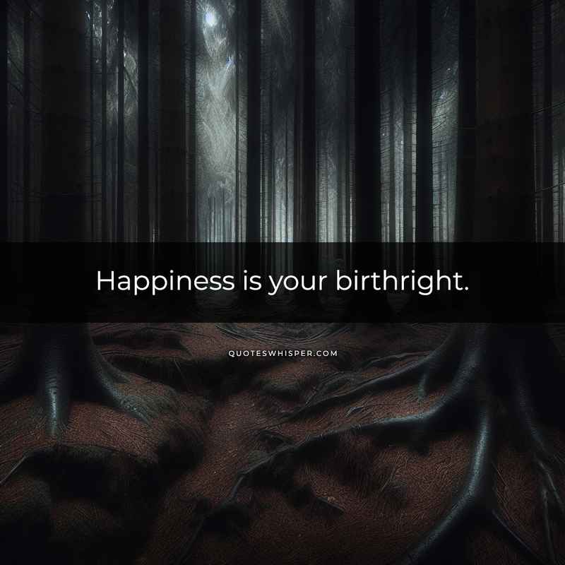 Happiness is your birthright.