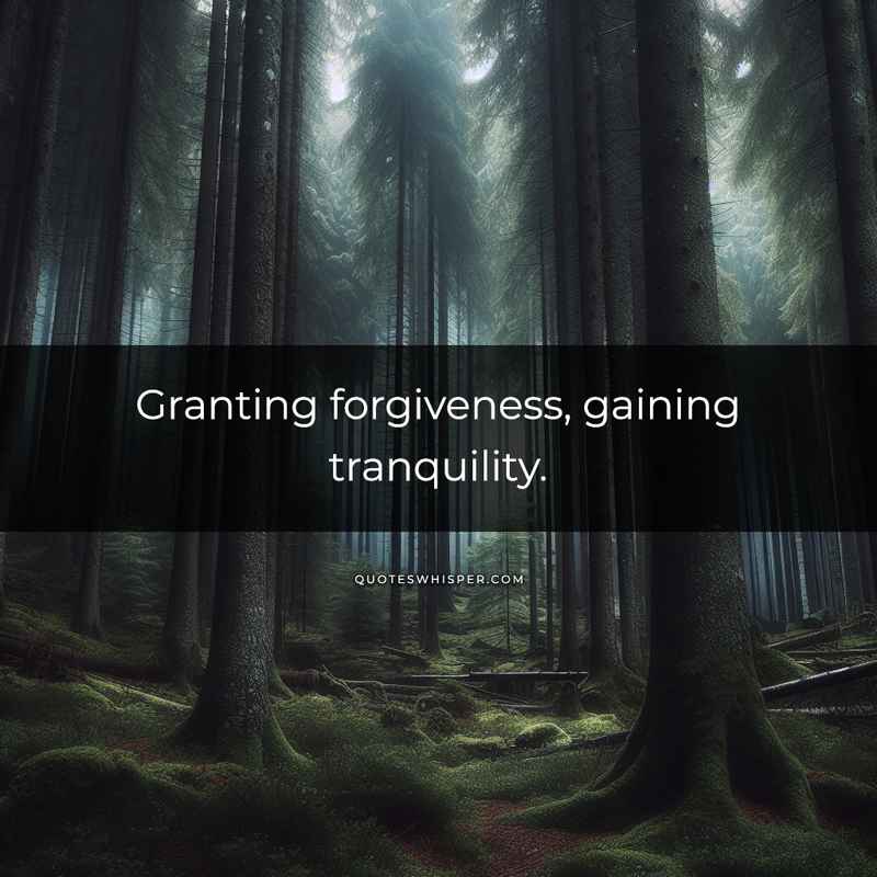 Granting forgiveness, gaining tranquility.