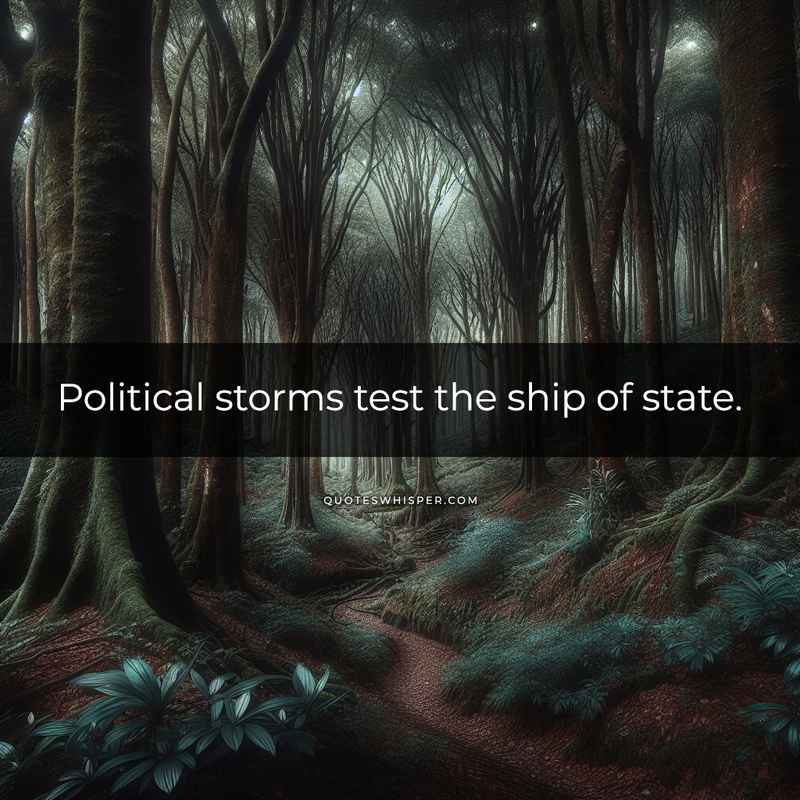 Political storms test the ship of state.