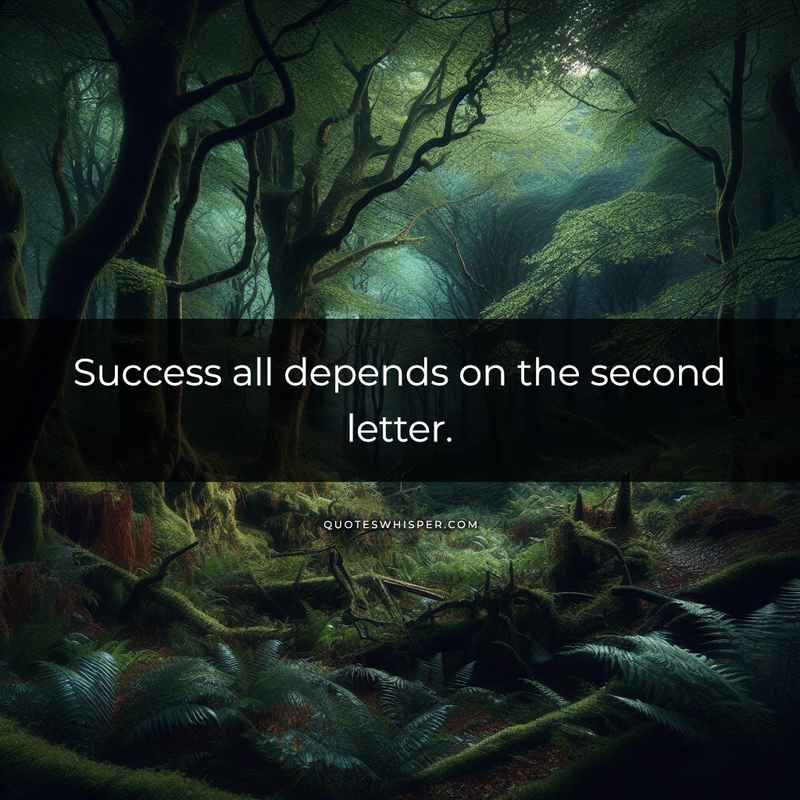 Success all depends on the second letter.