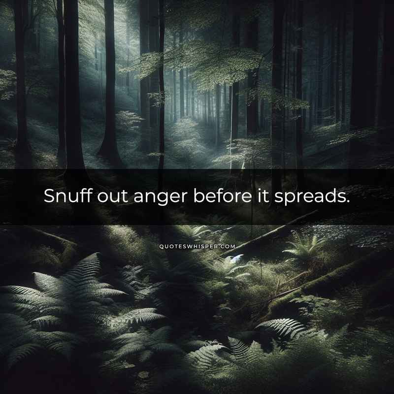 Snuff out anger before it spreads.