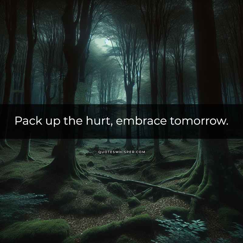 Pack up the hurt, embrace tomorrow.