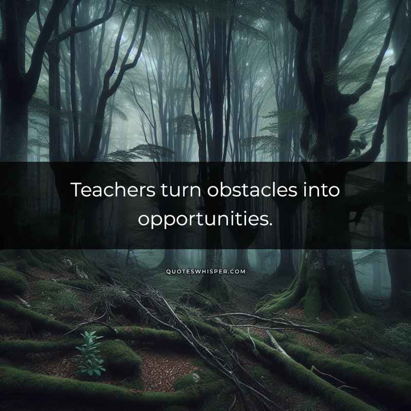 Teachers turn obstacles into opportunities.