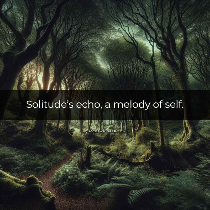 Solitude’s echo, a melody of self.