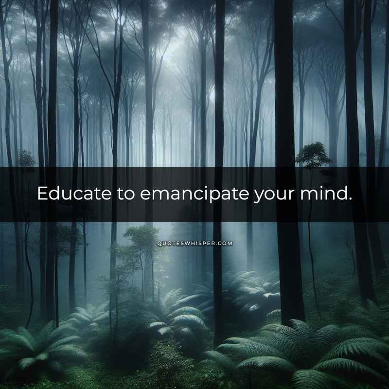 Educate to emancipate your mind.