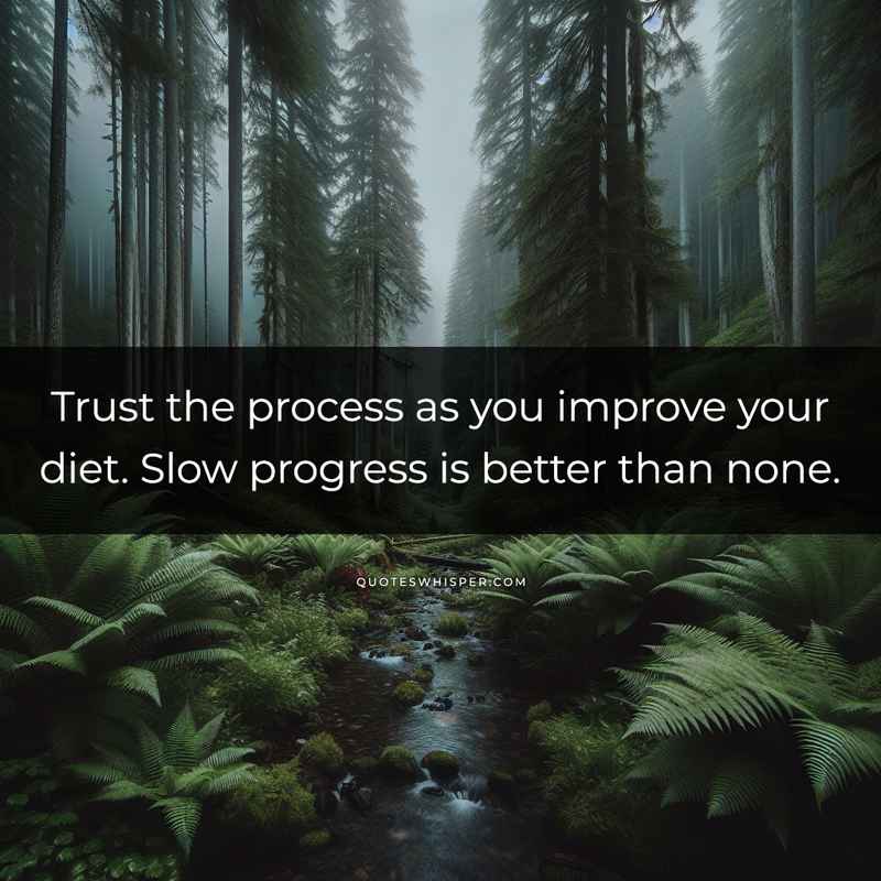 Trust the process as you improve your diet. Slow progress is better than none.