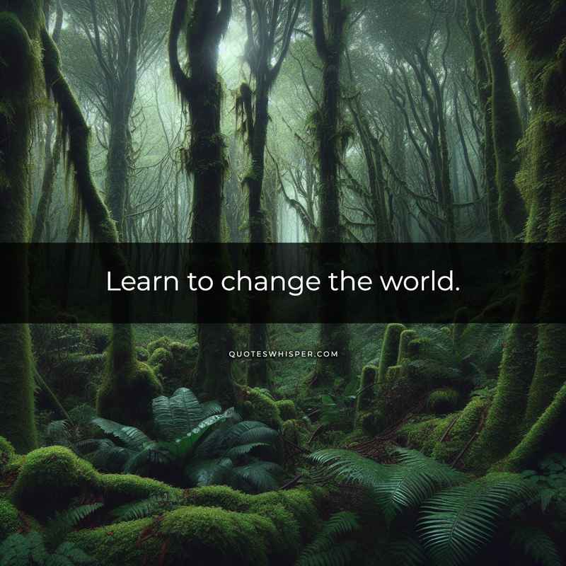 Learn to change the world.